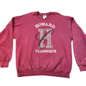 Vintage Ross International Sweatshirt Mens Size Lg Burgundy Made USA Howard 90s